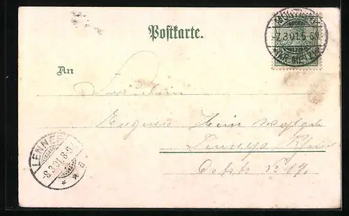 Lithographie Metz, Blick auf den Paradeplatz