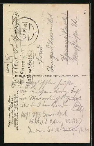 AK Berlin-Köpenick, Gasthaus Müggelturm