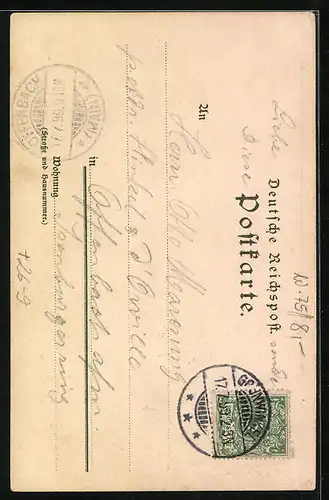 Künstler-AK Karl Mutter: Karlsruhe, Schloss mit Bootspartie