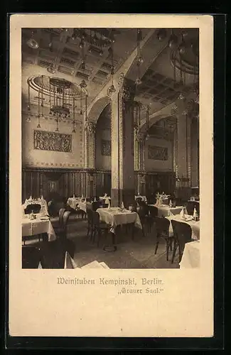 AK Berlin, Gasthaus Weinstuben Kempinski, Grauer Saal