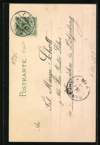 Künstler-AK Meissner & Buch (M&B) Nr. 7: Königstein, Lilienstein und Kirche