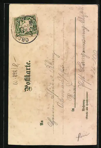 Künstler-AK Otto Strützel: Einödsbach, Ortsansicht mit Mädelegabel und Trettachspitze