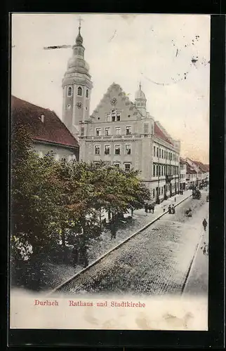 AK Durlach, Rathaus und Stadtkirche
