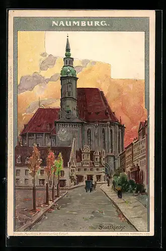 Künstler-AK Naumburg, Blick auf die Stadtkirche