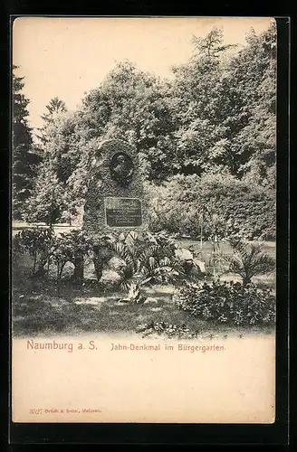 AK Naumburg a. S., Jahn-Denkmal im Bürgergarten
