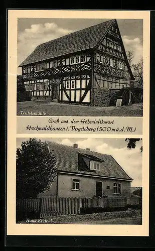 AK Hochwaldhausen i. Vogelsberg, Teufelsmühle, Haus Krefeld