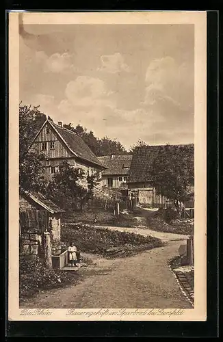 AK Sparbrod, Die Rhön, Bauerngehöft bei Gersfeld
