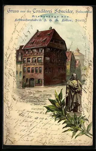 AK Nürnberg, Albrecht Dürer Haus und Denkmal