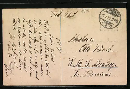 AK Lörrach, Gesamtansicht mit Umgebung