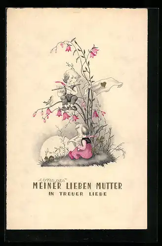 AK Kind spielt Querflöte zum Muttertag