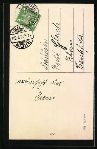 AK Mädchen mit Osterhasen