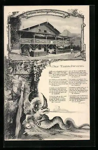 AK Oberaudorf, Gasthaus zum feurigen Tatzelwurm