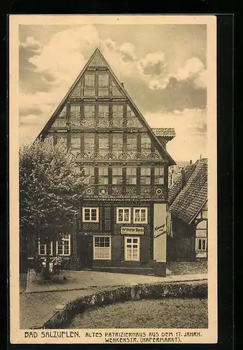 AK Bad Salzuflen, Altes Patrizierhaus aus dem 17. Jahrhundert, Wenkenstrasse am Hafermarkt