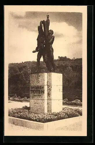 AK Loerrach, Gefallenen-Denkmal auf dem Ehrenfriedhof
