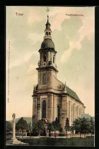 AK Trier, Paulinuskirche mit Umgebung