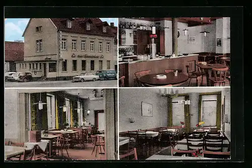 AK Karlsruhe-Knielingen, Restaurant Zur Rheinbrücke, Rheinbrückenstr. 25, Innenansichten