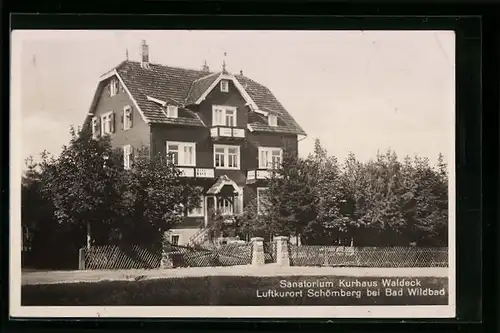 AK Schömberg bei Bad Wildbad, Sanatorium Kurhaus Waldeck