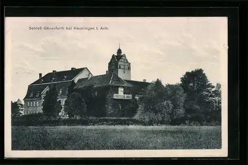 AK Hecklingen i. Anh., Erholungs-Heim Schloss Gänsefurth