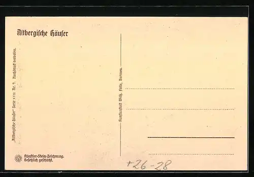 Steindruck-AK Elberfeld, Haus Wülfing