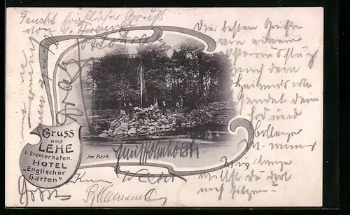 AK Lehe bei Bremerhafen, Hotel Englischer Garten, Im Park