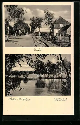 AK Stoitze Kreis Uelzen, Mühlenteich, Dorfstrasse