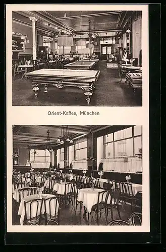 AK München, Orient-Kaffee, Billardzimmer