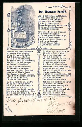AK Bretten, Brettener Hundle, Gedicht