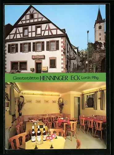 AK Lorch /Rhg., Gaststätte Henninger Eck, Rheinstr. 50, Inh. R. J. E. Otto