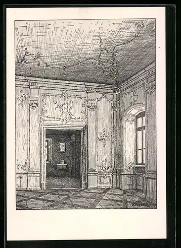 Künstler-AK Lauterbach /Hessen, Im Hohhaussaal