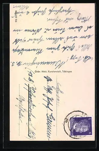 AK Memmingen, Hallhof mit Springbrunnen