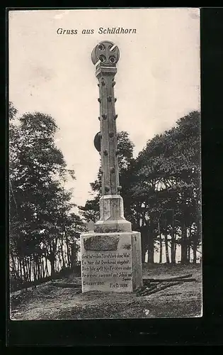 AK Berlin-Grunewald, Schildhorn, Blick auf Denkmal