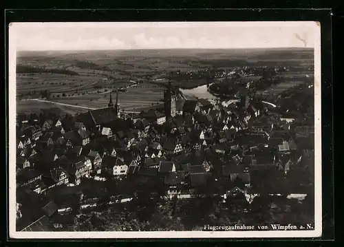 AK Wimpfen a. N., Ortsansicht vom Flugzeug aus