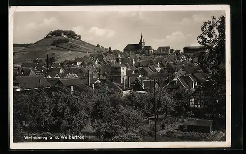 AK Weinsberg a. d. Weibertreu, Blick über die Dächer der Gemeinde