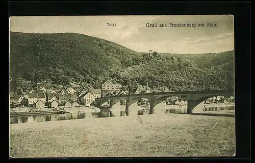 AK Freudenberg a. M., Totalansicht mit Brücke