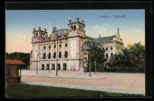 AK Coblenz, Blick auf Festhalle