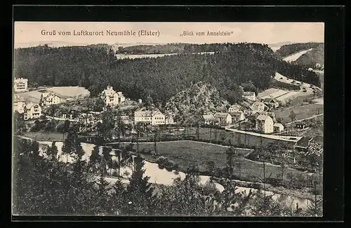 AK Neumühle /Elster, Blick vom Amselstein