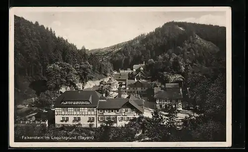 AK Falkenstein im Loquitzgrund, Ortsansicht aus der Vogelschau