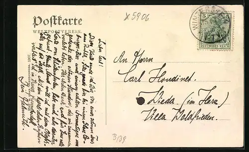 AK Ruhla, Ortsansicht aus der Vogelschau