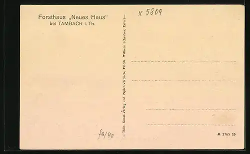AK Tambach i. Th., Forsthaus Neues Haus