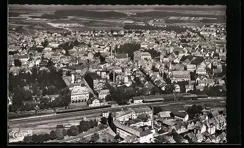 AK Schwenningen a. Neckar, Ortsansicht vom Flugzeug aus