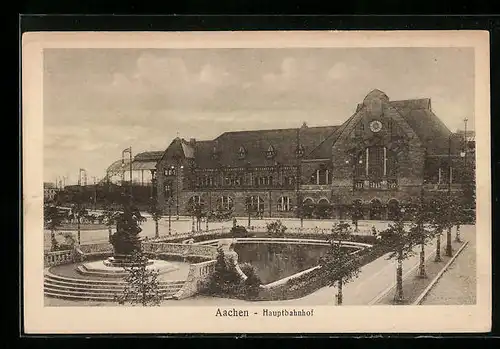 AK Aachen, Blick auf Hauptbahnhof