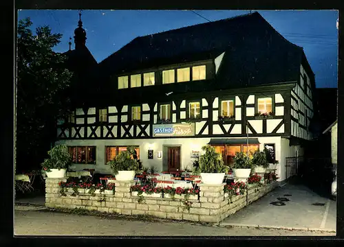 AK Heiligenstadt /Fränk. Schweiz, Gasthof-Pension Fürst bei Nacht