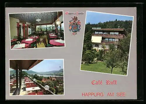 AK Happurg am See, Cafe Gästehaus ruff, Innenansicht, Terrsse