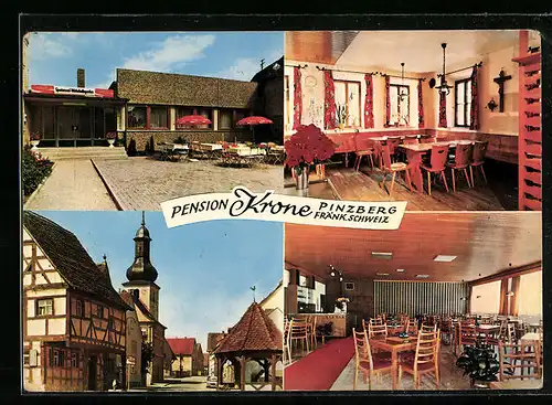 AK Pinzberg /Fränk. Scheiz, Pension Krone, Innenansichten