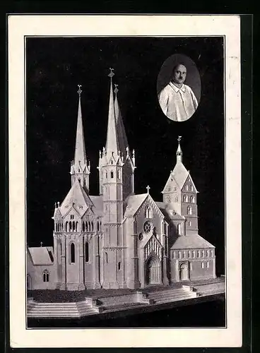 AK Gelnhausen, Marienkirche, als Modell in weissem Marmorzement