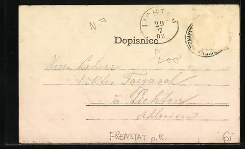 AK Frenstat p. R., Ortspartie im Schnee