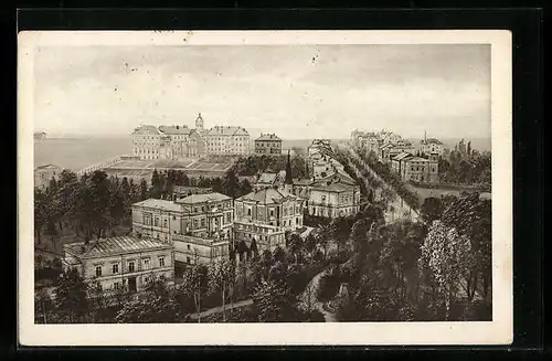 AK Troppau, Engelsbergpark und Marienanstalt mit Strassenpartie