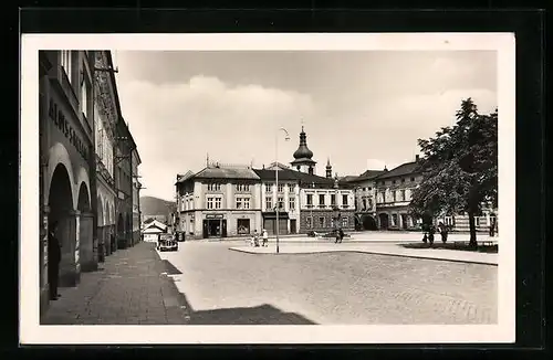 AK Frankstadt u. d. Radhoscht, Strassenpartie mit Geschäft