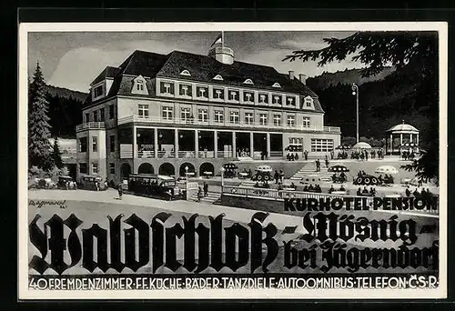 AK Mösnig bei Jägerndorf, Kurhotel-Pension Waldschloss