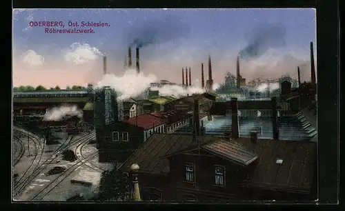 AK Oderberg /Öst. Schlesien, Röhrenwalzwerk